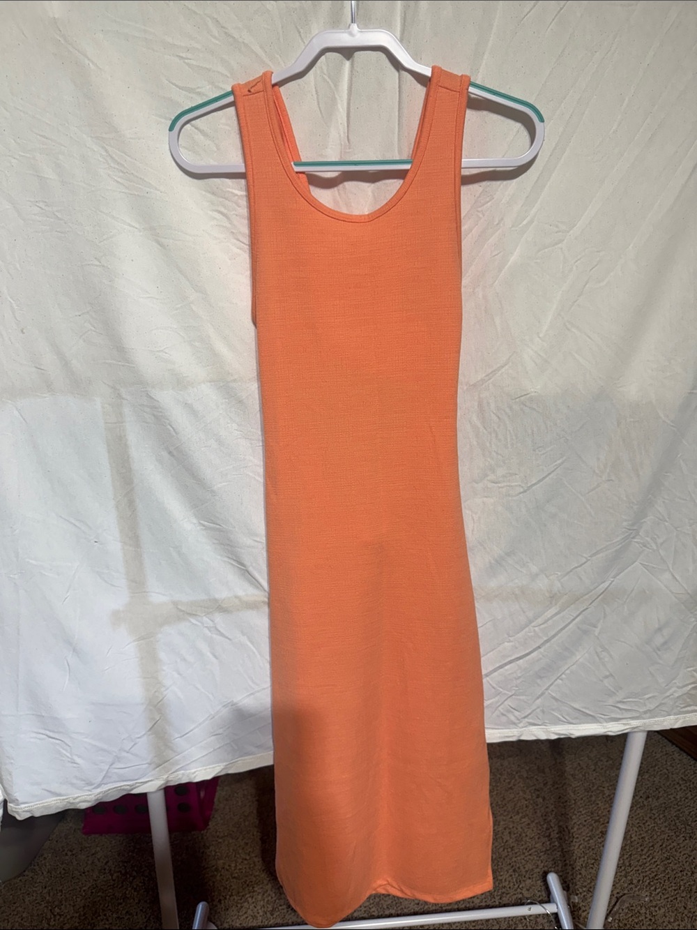 Roxy Ribbed Tank Maxi Dress - Orange